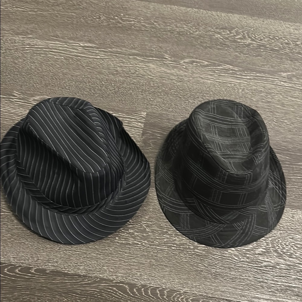 Stylish Black and Gray Men’s Fedora Hat Set